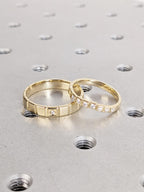 The Calène Band - Geometric Couple Matching Set in Silver