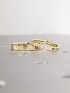 The Calène Band - Geometric Couple Matching Set in Silver