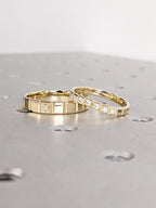 The Calène Band - Geometric Couple Matching Set in Silver