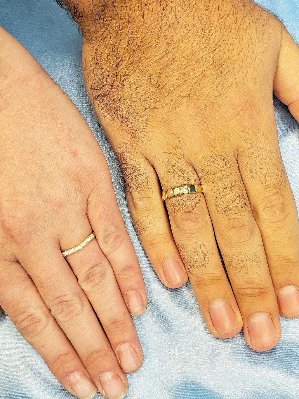 The Calène Band - Geometric Couple Matching Set in Silver