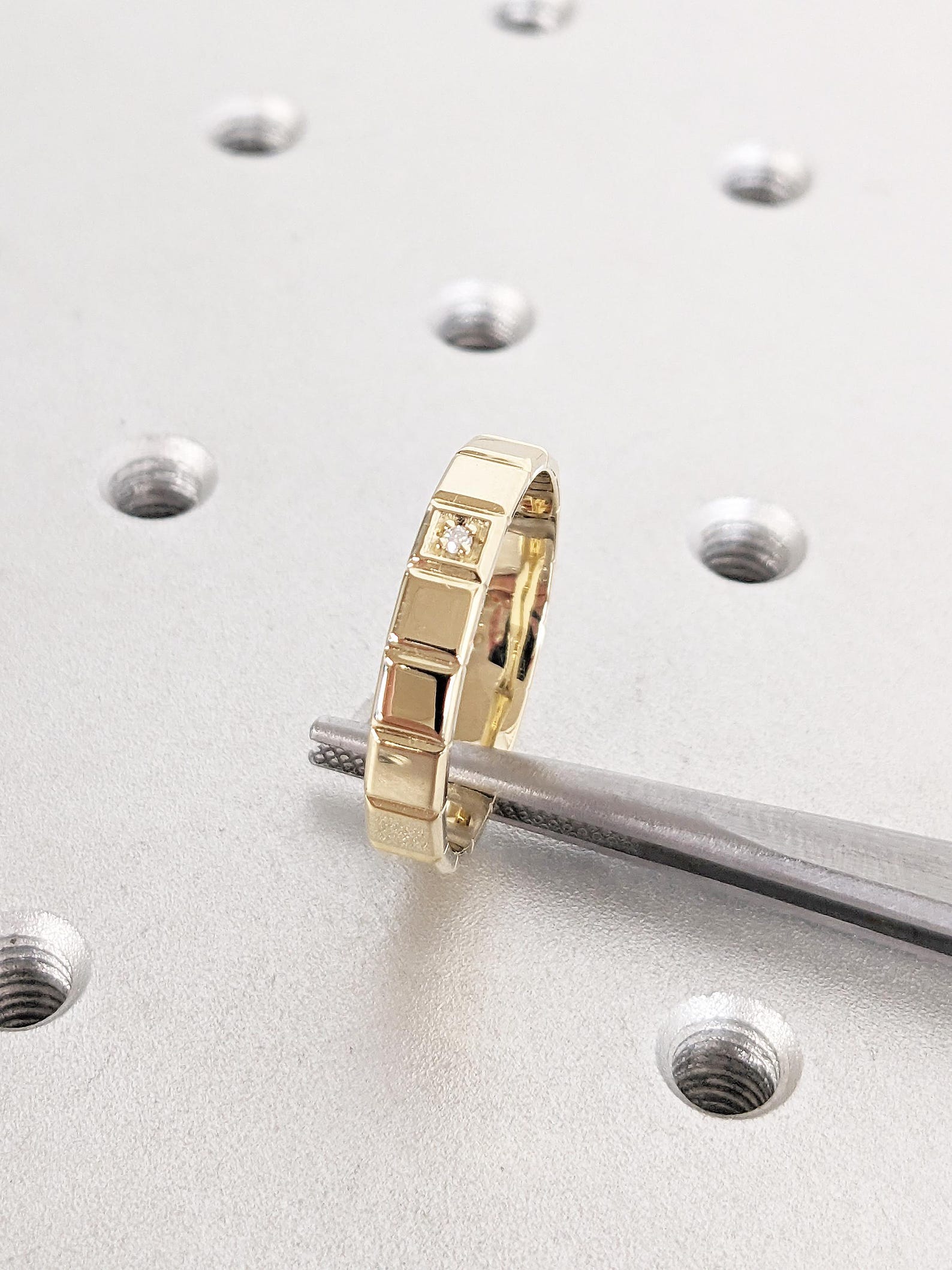 The Calène Band - Geometric Couple Matching Set in Silver