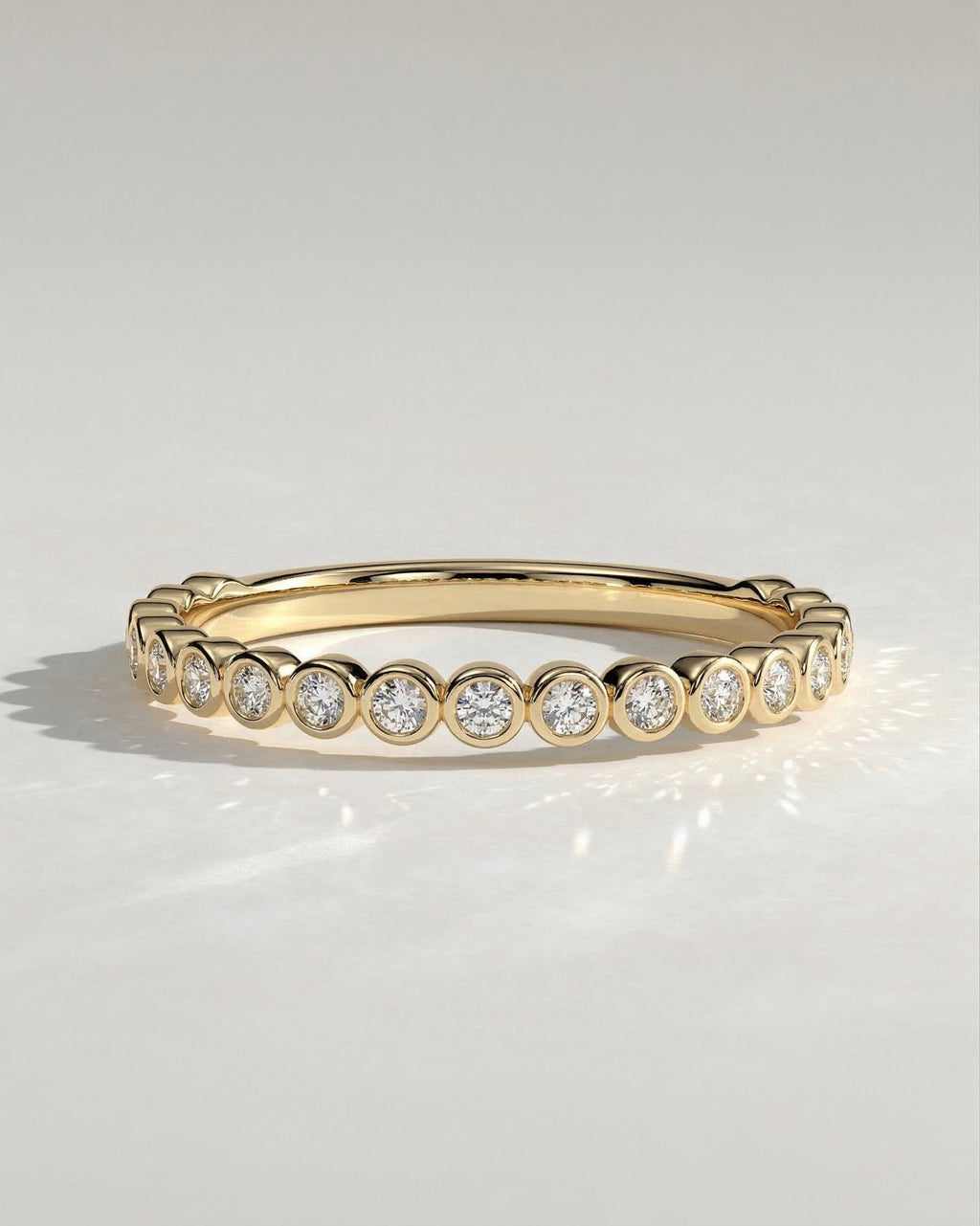 The Celia Band - Bezel Set Diamond Half Eternity Band