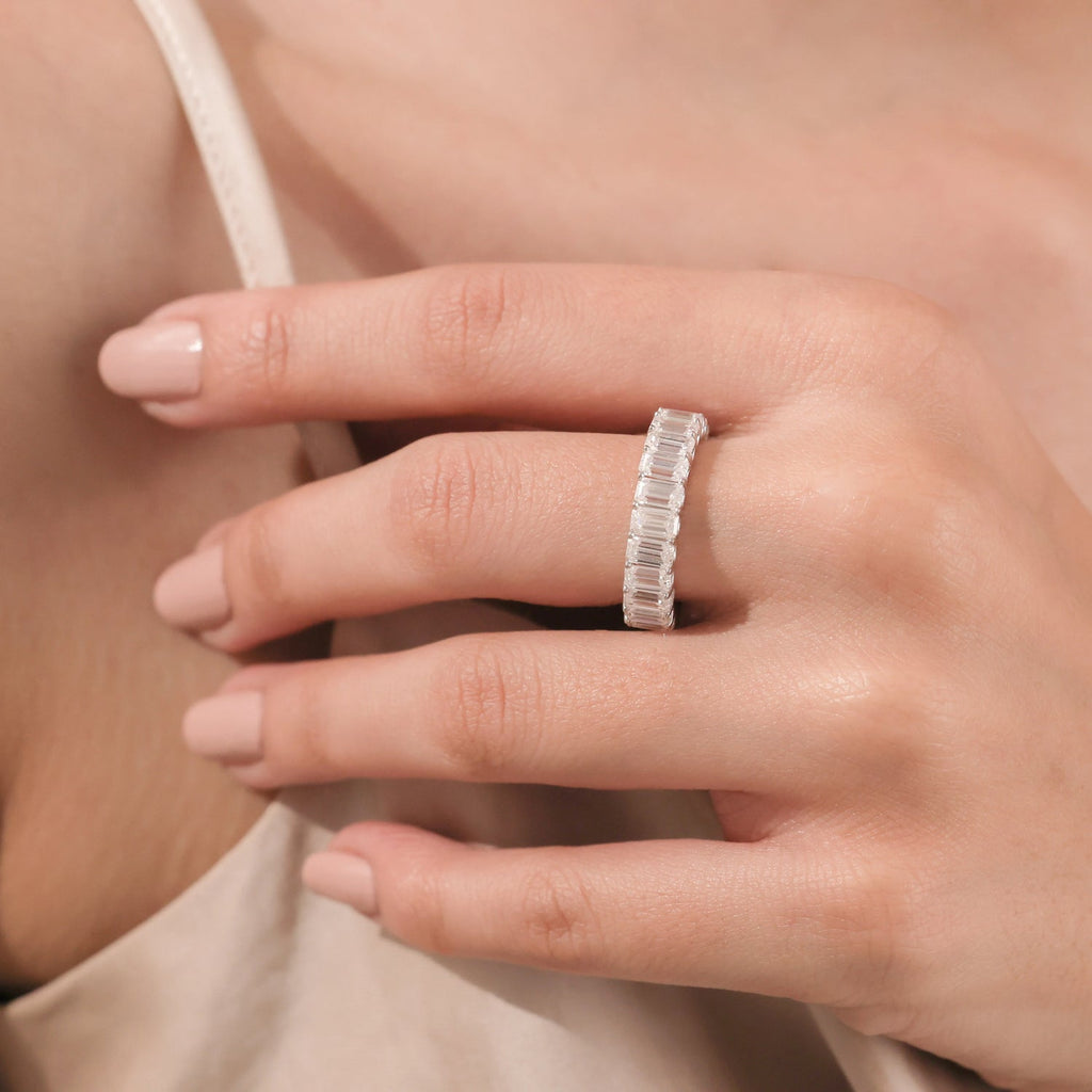 The Clarène Band - Emerald Cut Diamond Full Eternity Ring
