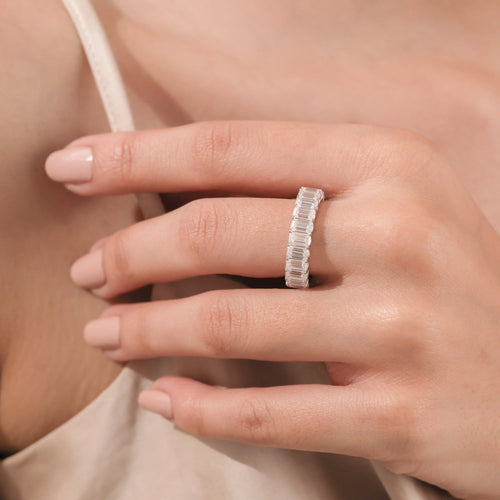 The Clarène Band - Emerald Cut Diamond Full Eternity Ring