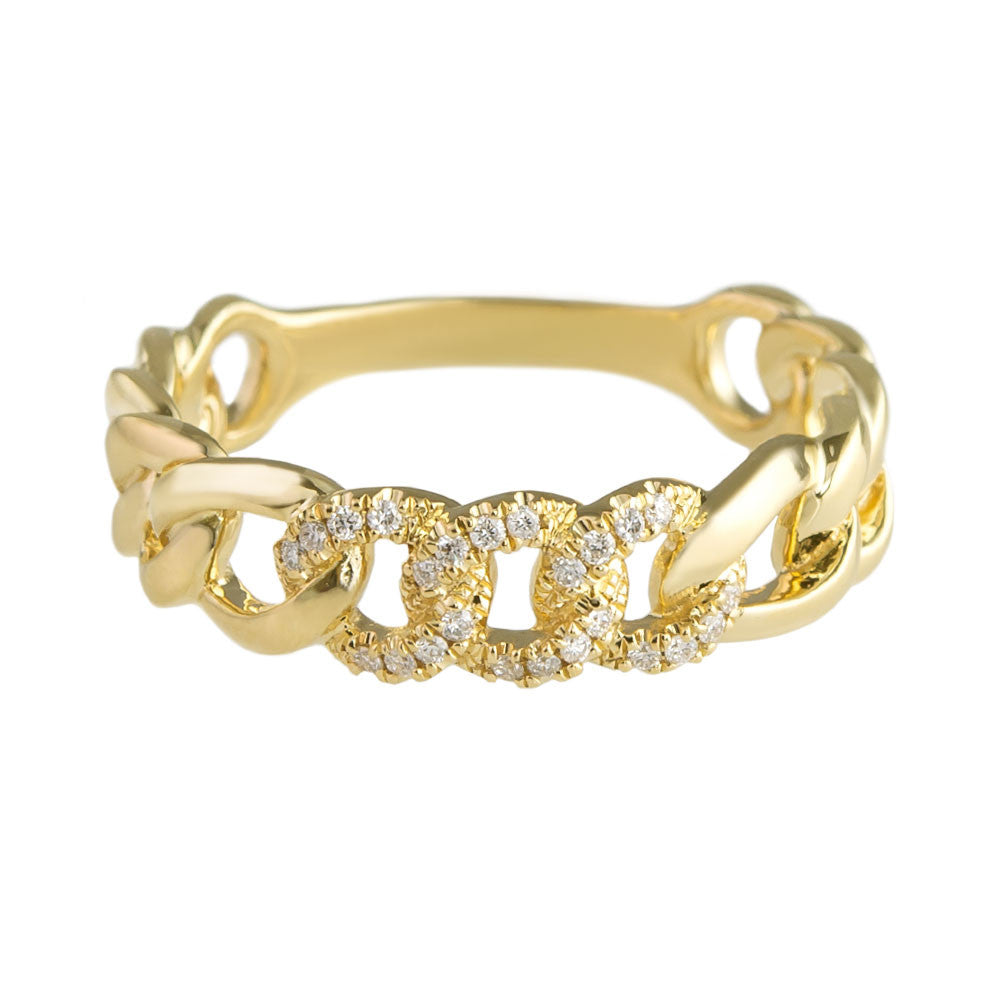 The Cleo Band - Polished Gold Chain Ring