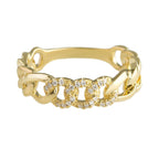 The Cleo Band - Polished Gold Chain Ring