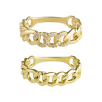 The Cleo Band - Polished Gold Chain Ring