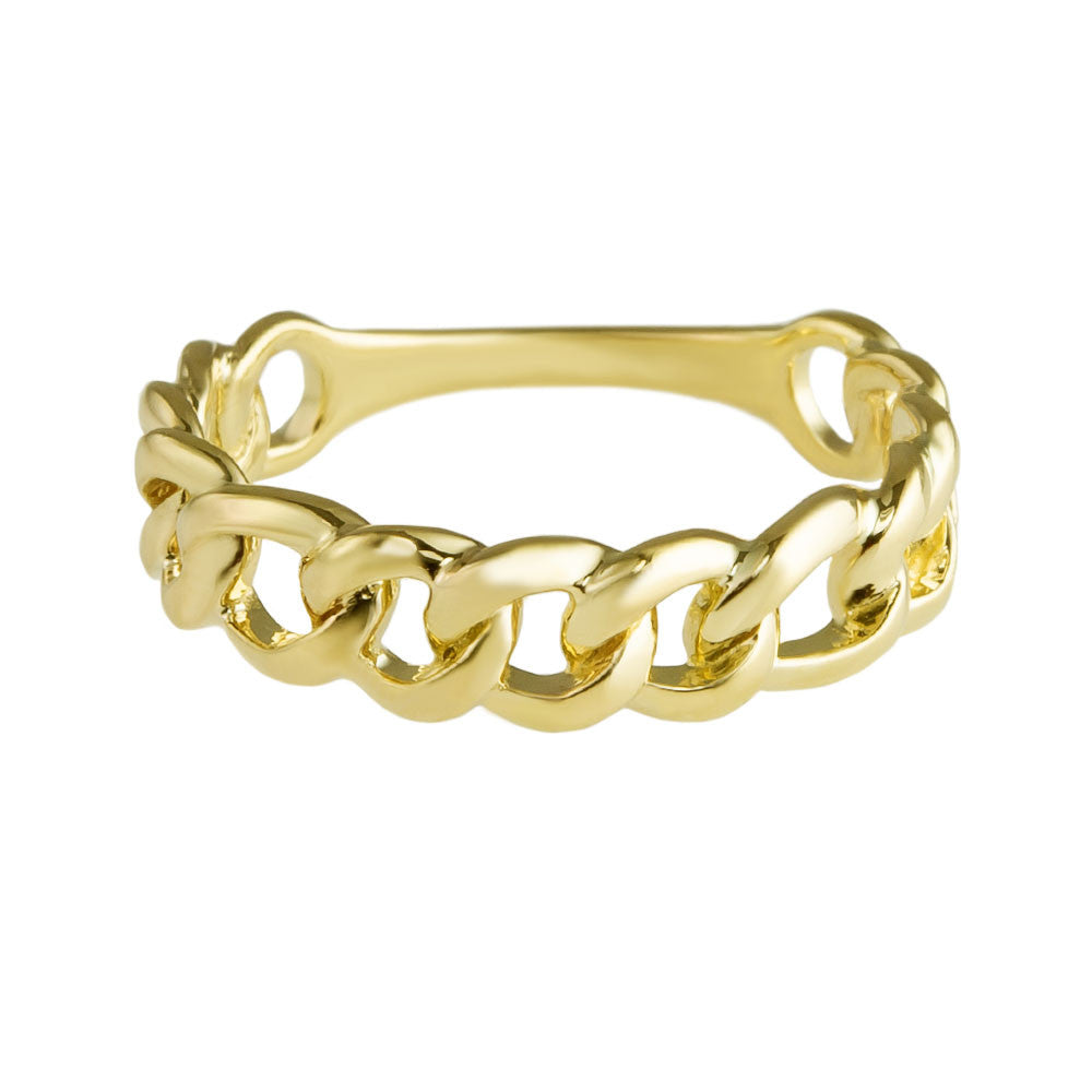 The Cleo Band - Polished Gold Chain Ring