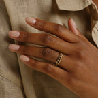 The Cleo Band - Polished Gold Chain Ring