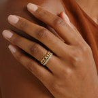 The Cleo Band - Polished Gold Chain Ring