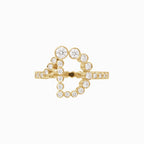 The D Initial Ring - Diamond Bezel Letter Ring