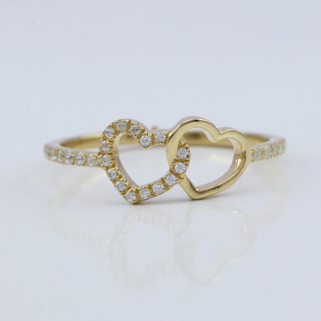The Duora Ring - Interlocking Heart Diamond Ring
