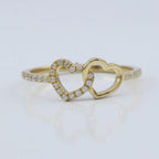 The Duora Ring - Interlocking Heart Diamond Ring