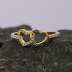 The Duora Ring - Interlocking Heart Diamond Ring