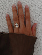 The Elara Bridal Set - Pear Diamond Bypass Bridal Set