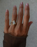 The Elara Bridal Set - Pear Diamond Bypass Bridal Set