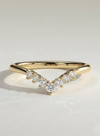 The Elin Ring - Round Diamond V Contour Ring