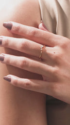 The Elira Band - Baguette and Round Chevron Ring in Silver