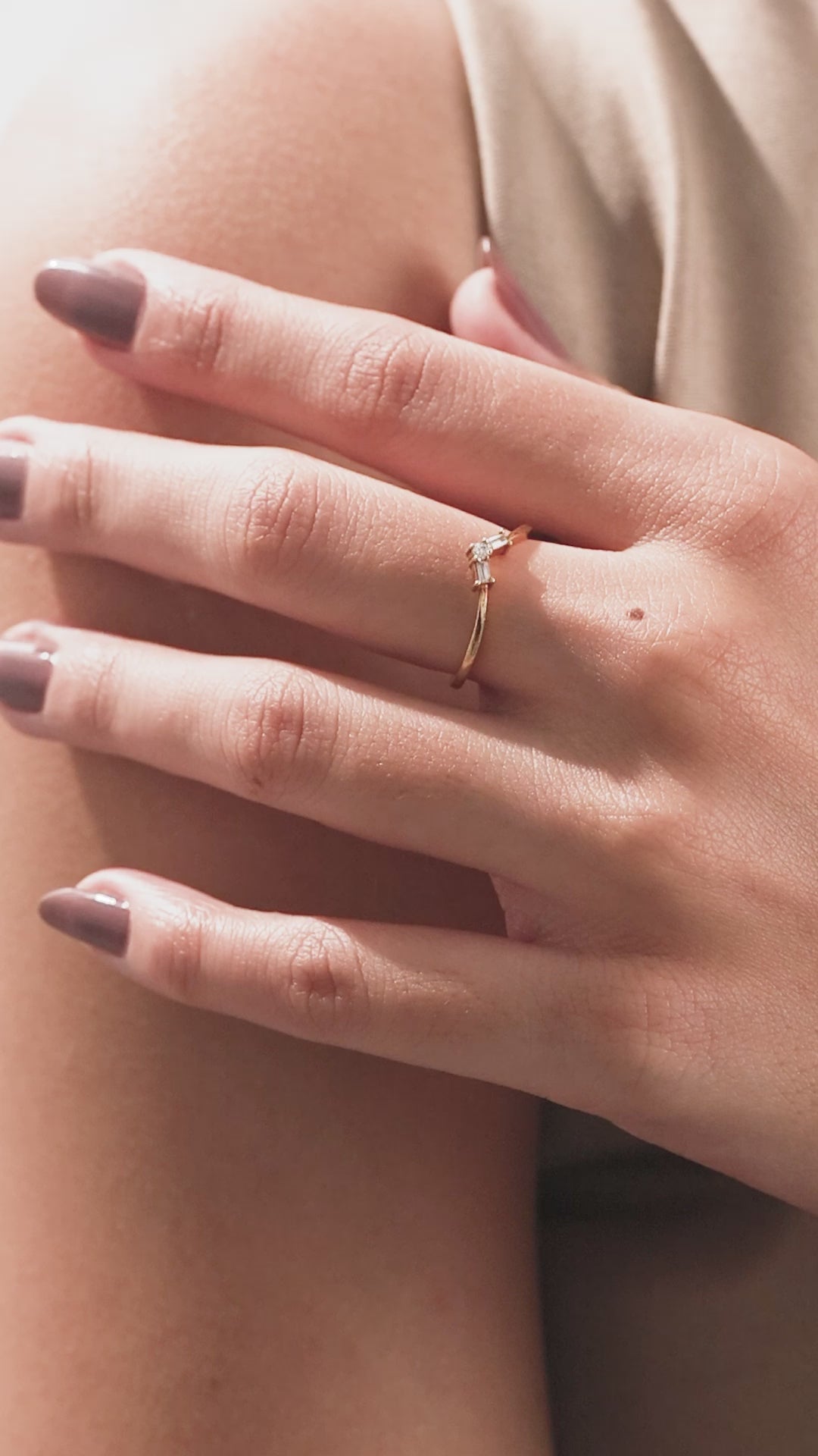 The Elira Band - Baguette and Round Chevron Ring in Silver