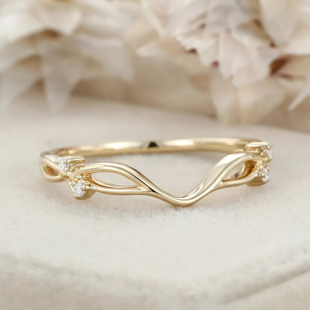 The Elira Ring - Diamond Accent Wave Contour Ring