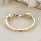 The Elira Ring - Diamond Accent Wave Contour Ring