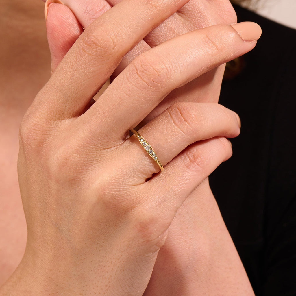 The Ella Band - Graduated Diamond Accent Ring