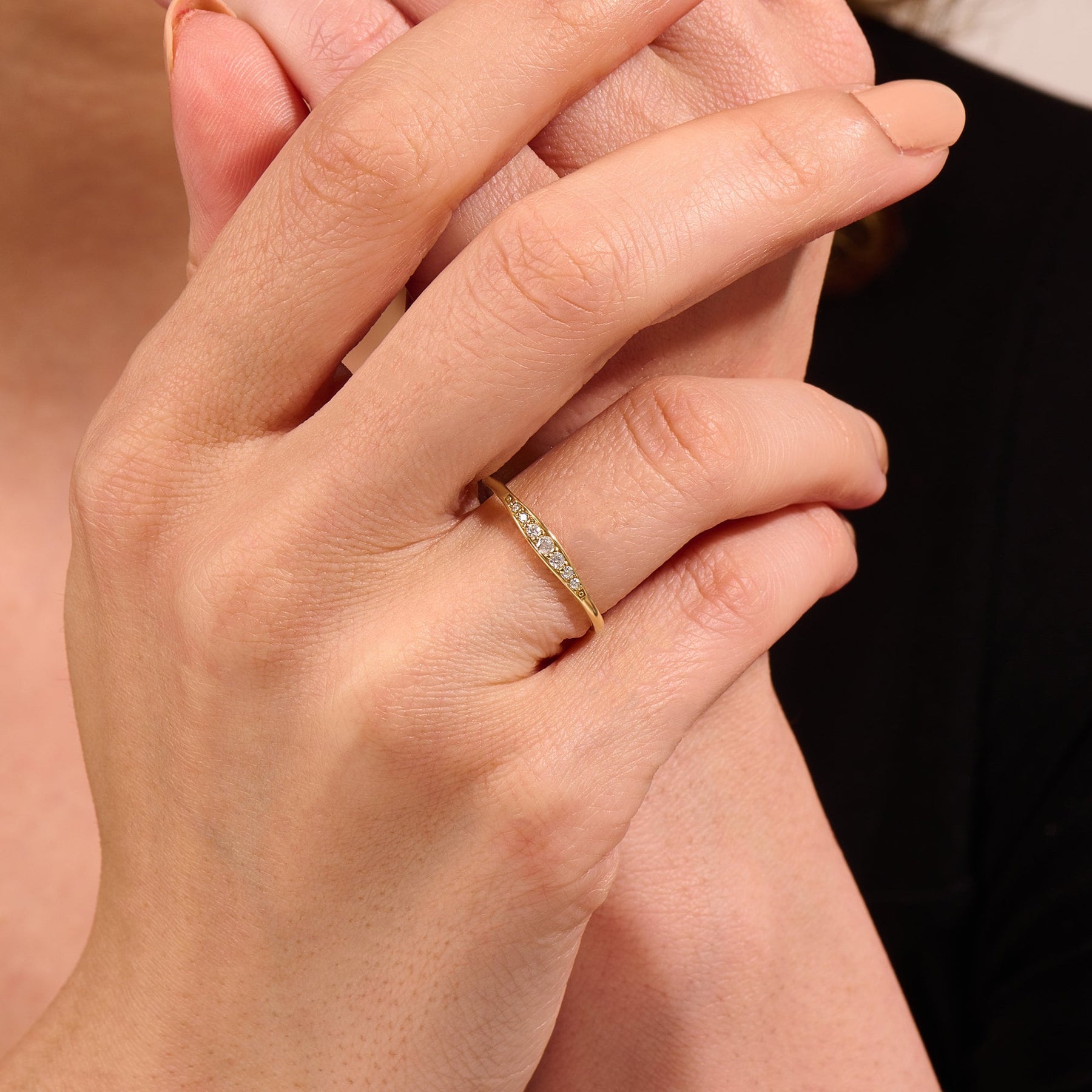 The Ella Band - Graduated Diamond Accent Ring