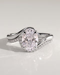 The Elodie Bridal Set - Oval Diamond Ring with Twisted Contour Band