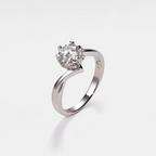The Elowen Ring - Floral Bypass Diamond Ring