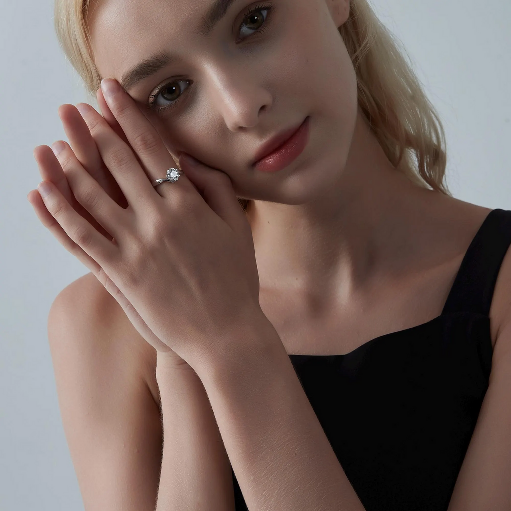 The Elowen Ring - Floral Bypass Diamond Ring