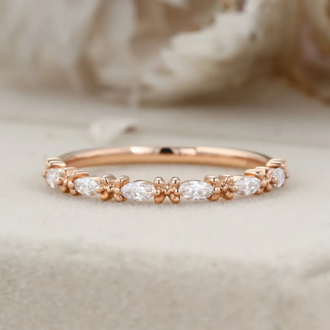 The Elowin Band - Marquise Diamond Floral Eternity Band