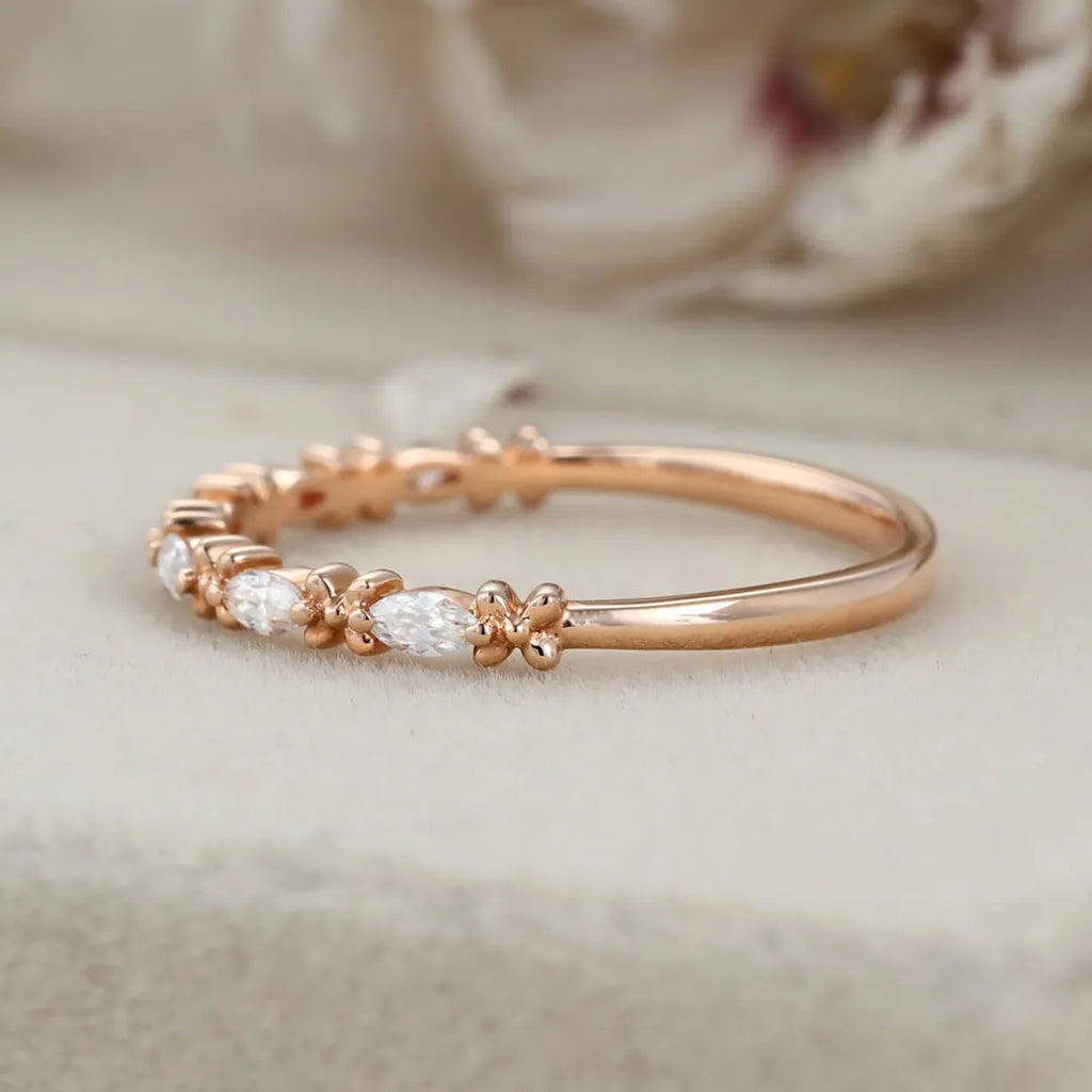 The Elowin Band - Marquise Diamond Floral Eternity Band