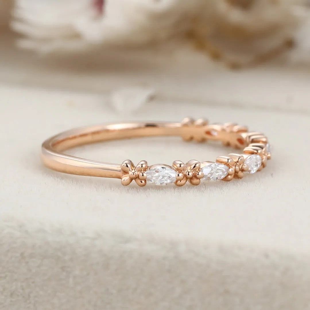 The Elowin Band - Marquise Diamond Floral Eternity Band