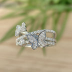 The Elyra Ring - Diamond Butterfly Stack Ring