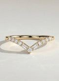 The Emmy Band - Baguette and Round Chevron Band in Silver