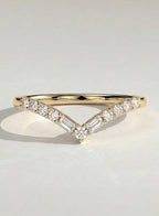 The Emmy Band - Baguette and Round Chevron Band in Silver