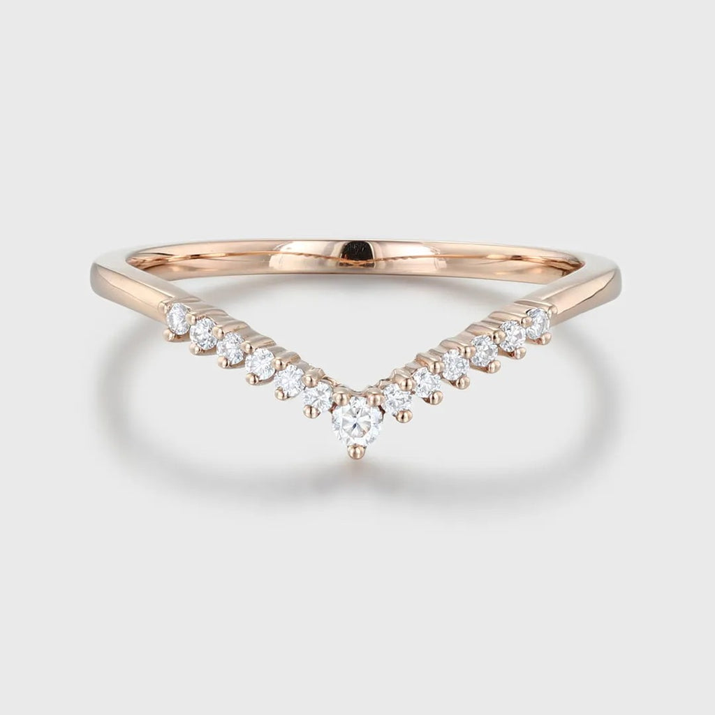The Evara Ring - Pavé Diamond Contour Band