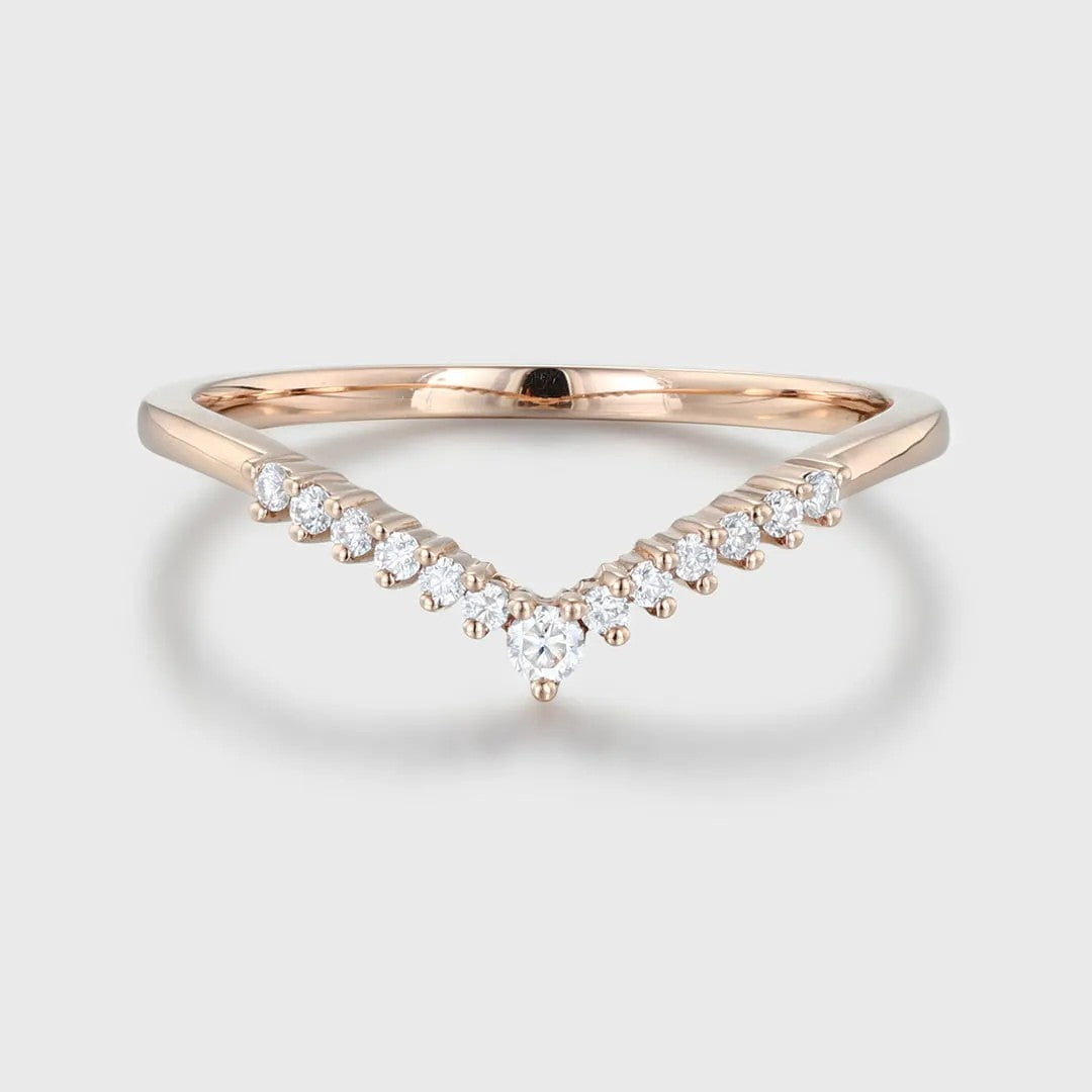 The Evara Ring - Pavé Diamond Contour Band