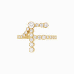 The F Initial Ring - Diamond Bezel Letter Ring