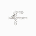 The F Initial Ring - Diamond Bezel Letter Ring