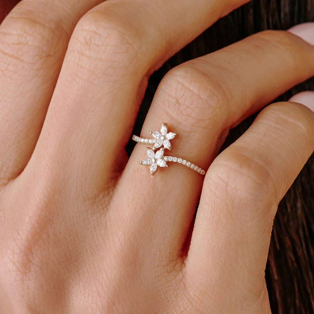 The Fleur Ring - Marquise Diamond Floral Ring