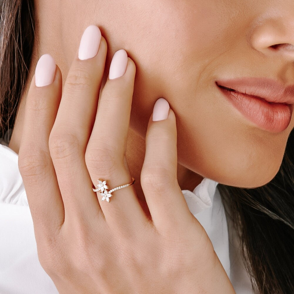 The Fleur Ring - Marquise Diamond Floral Ring