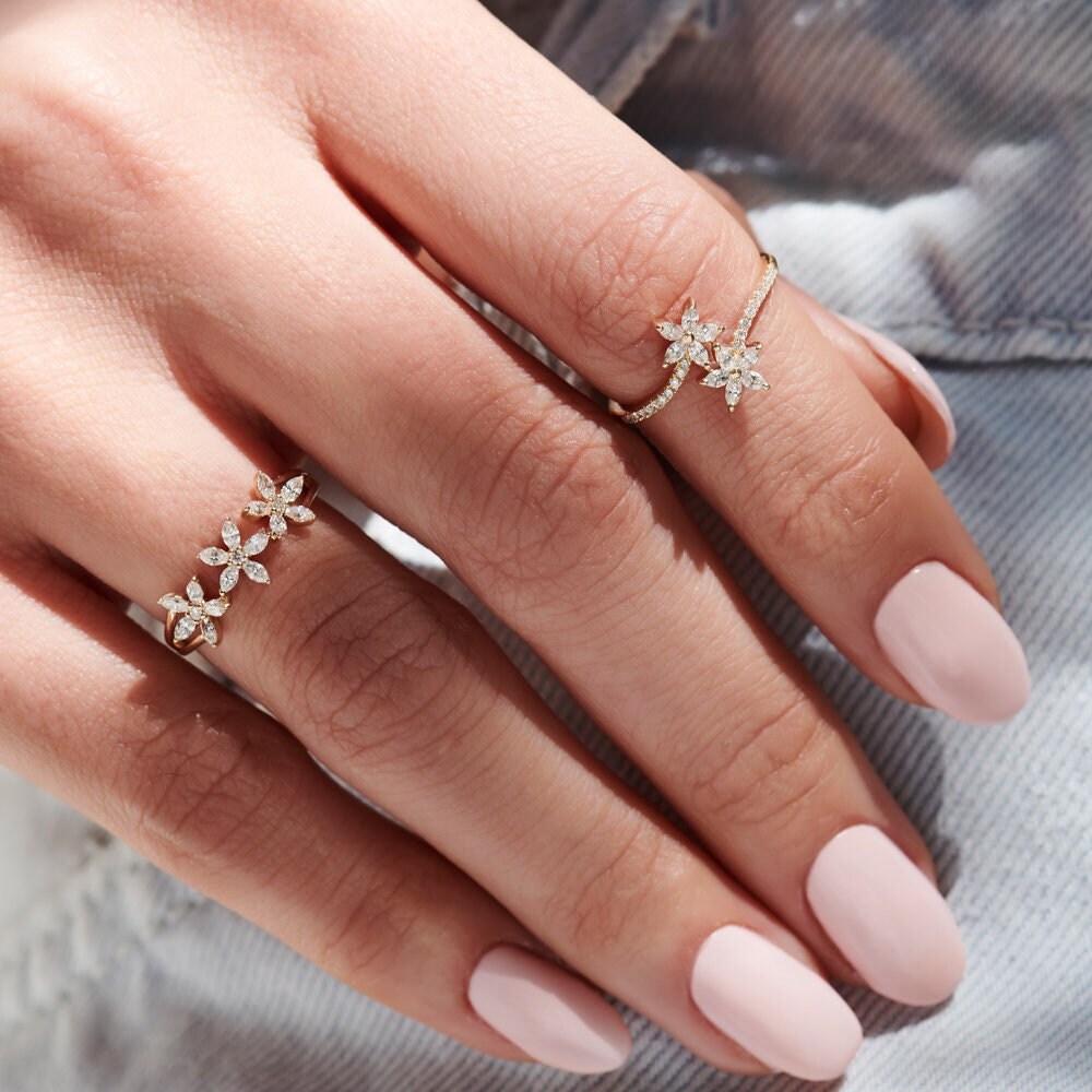 The Fleur Ring - Marquise Diamond Floral Ring