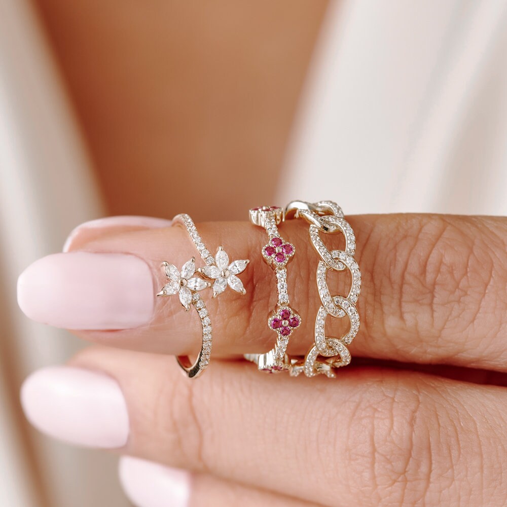 The Fleur Ring - Marquise Diamond Floral Ring