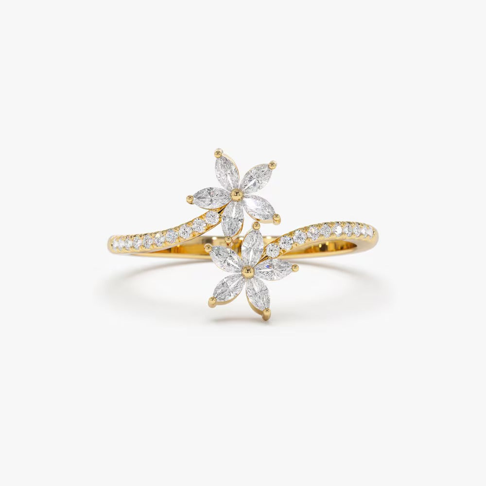 The Fleur Ring - Marquise Diamond Floral Ring