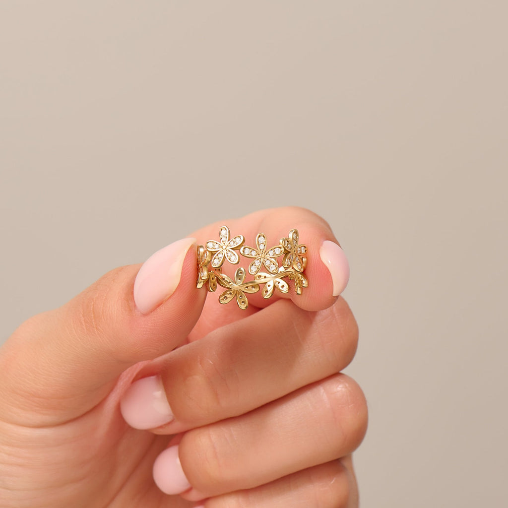 The Florea Ring - Diamond Floral Band