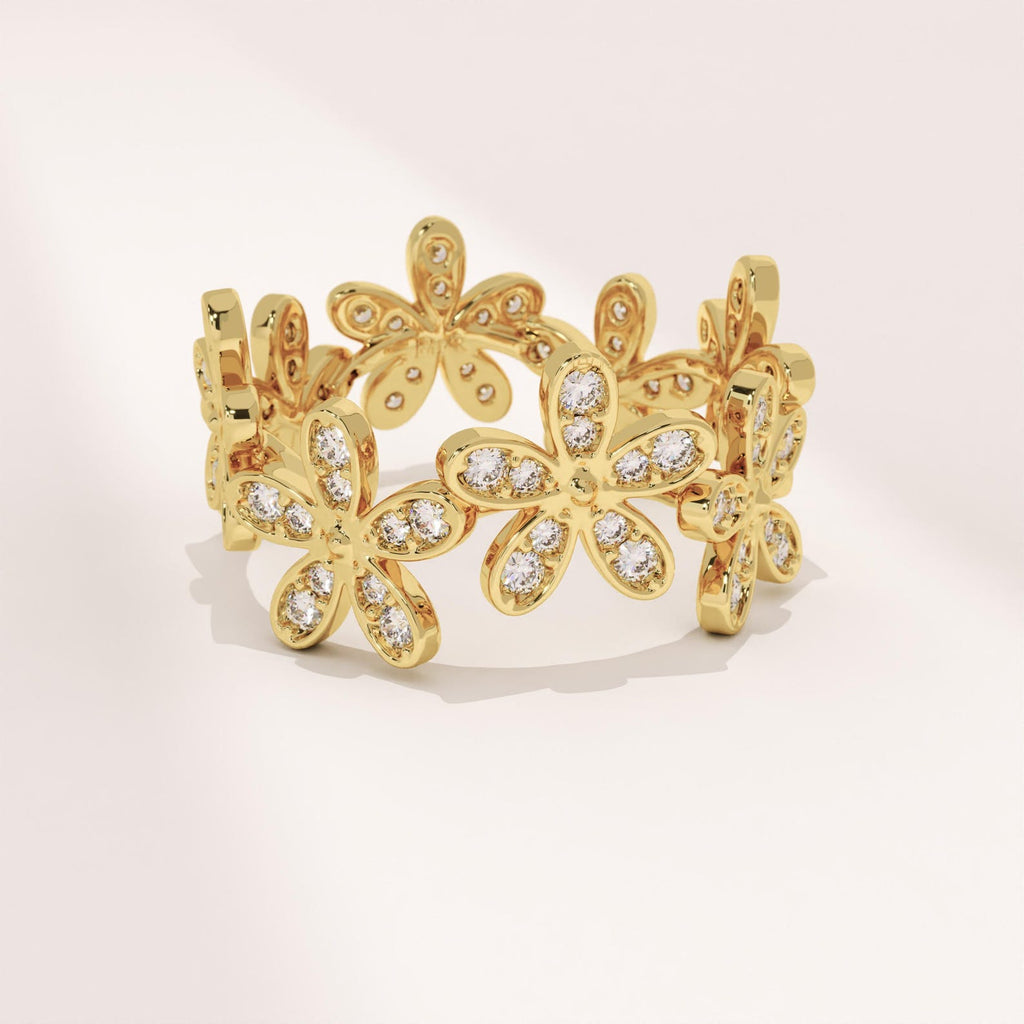 The Florea Ring - Diamond Floral Band