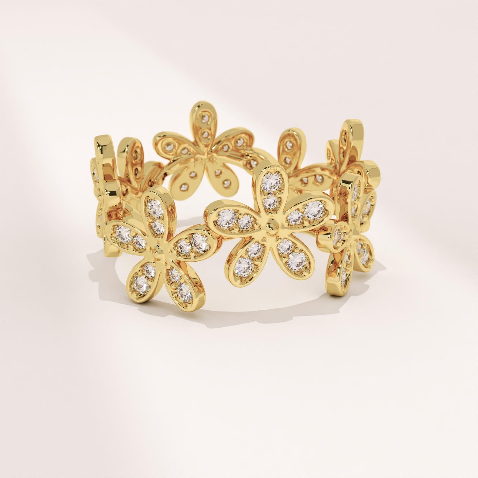 The Florea Ring - Diamond Floral Band