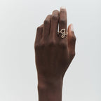 The G Initial Ring - Diamond Bezel Letter Ring