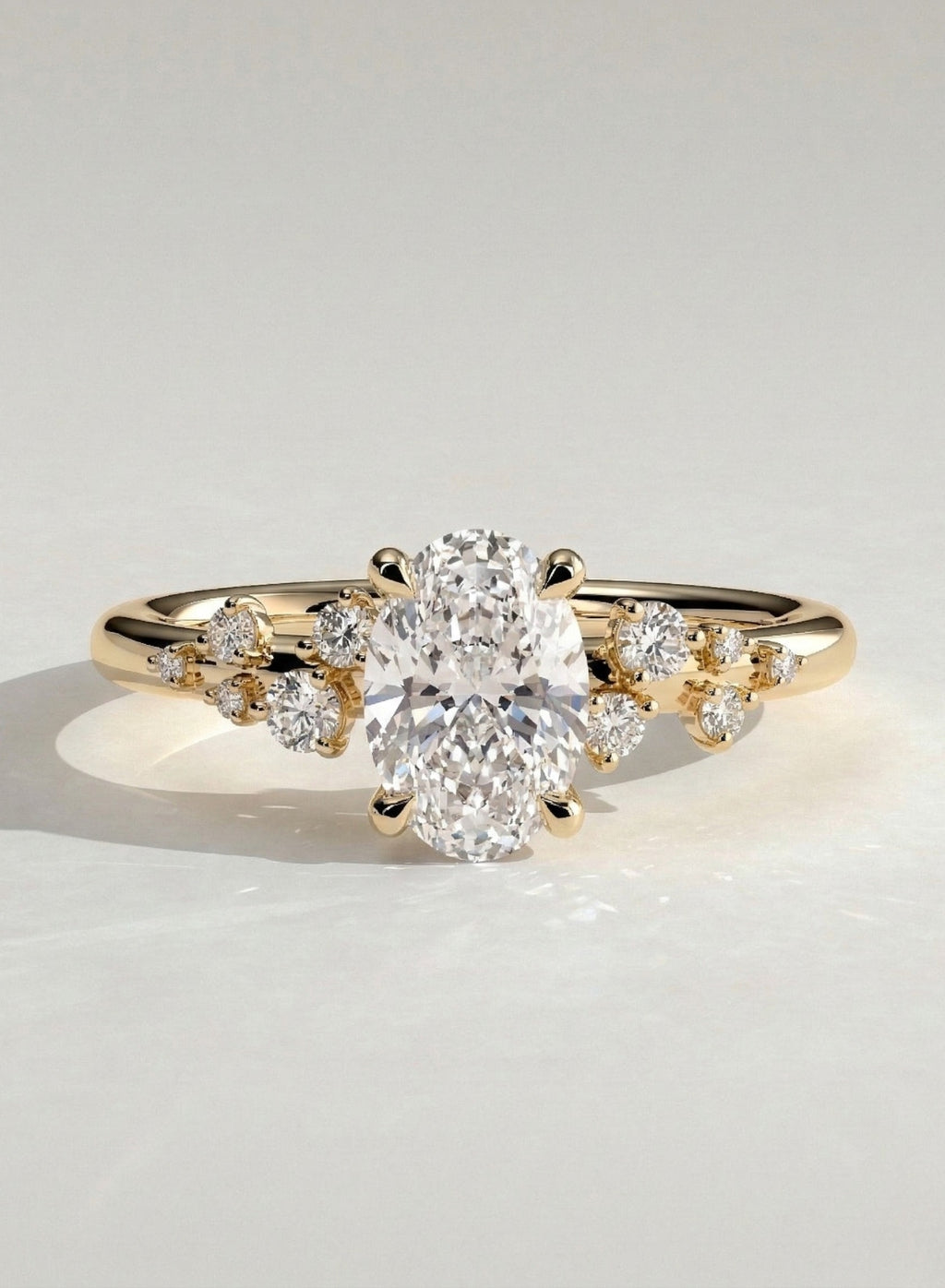 The Glowstar Ring - Oval Cluster Diamond Ring